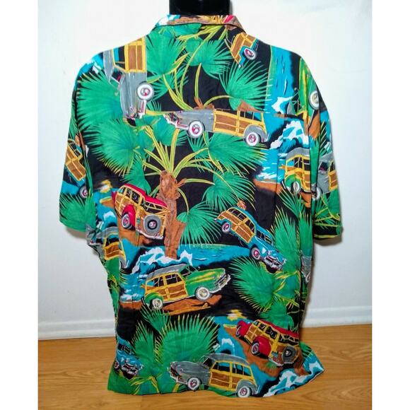 Vtg Mens XL Diamond Head Sportswear Hawaiian Shirt Woodie Waves Windmill Palms - Picture 4 of 5